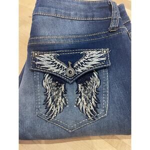 Y2KHydraulic Jeans Juniors 7 Blue Denim Lola Curvy Micro Bootcut Low Rise 28x30